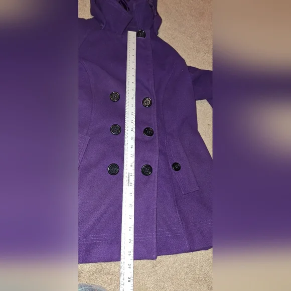 1 Madison Purple Peacoat Coat W/ Detachable Hood / XL - Picture 7 of 10